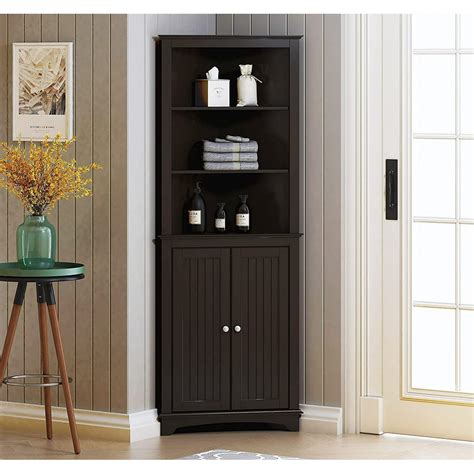 free standing storage cabinet with shelves